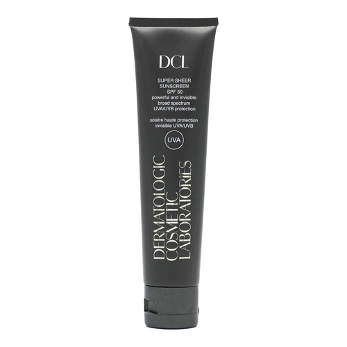 DCL Dermatologic Super Sheer Sunscreen SPF 50 on white background
