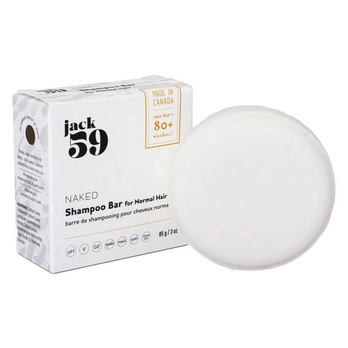 jack 59 Naked (Unscented) Shampoo Bar on white background