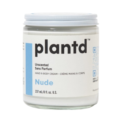 Plantd Skincare Nude Unscented Hand and Body Cream on white background