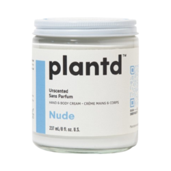 Nude Unscented Hand and Body Cream on white background
