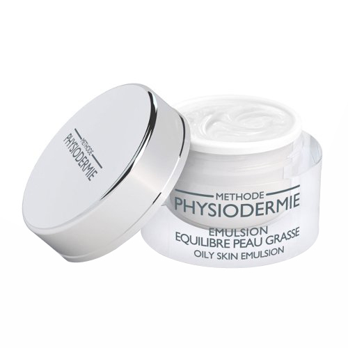 Physiodermie Oily Skin Emulsion on white background