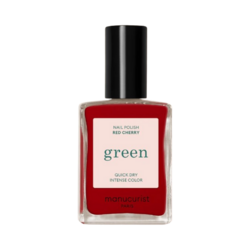 Green - Red Cherry on white background