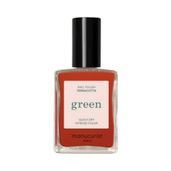 Green - Terracotta on white background