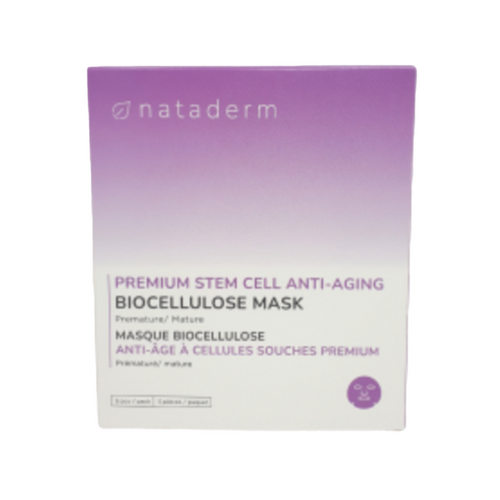 Nataderm Premium Stem Cell Anti-Aging Biocellulose Mask on white background