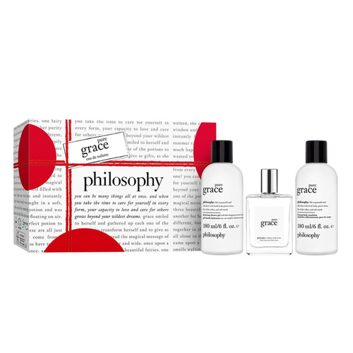 Philosophy Pure Grace EDT Gift Set Trio on white background