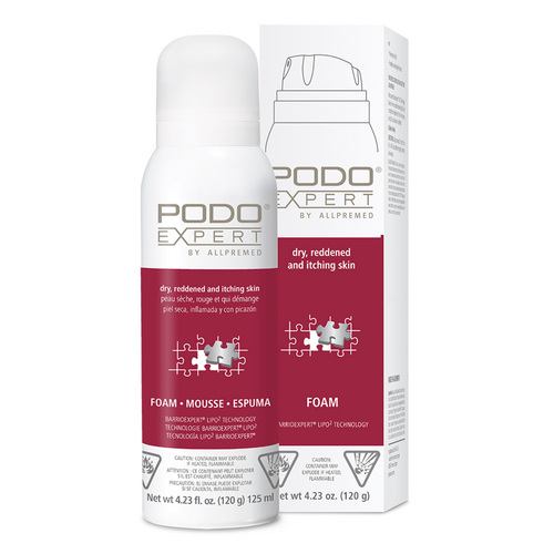 Podoexpert by Allpremed  Repair Foam Cream - Dry, Reddened and Itching skin Foam, 125ml/4.2 fl oz