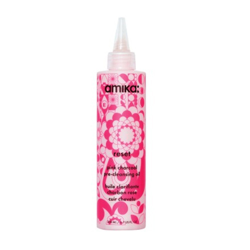 Amika Reset Pink Charcoal Scalp Cleansing Oil on white background