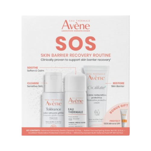 Avene SOS Skin Barrier Recovery Routine Kit on white background