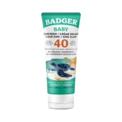SPF 40 Baby Clear Zinc Sunscreen on white background