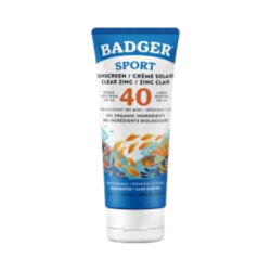 SPF 40 Sport Clear Zinc Sunscreen on white background