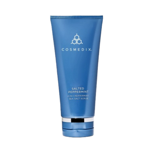 CosMedix Salted Peppermint 2-In-1 Sea Salt Scrub on white background