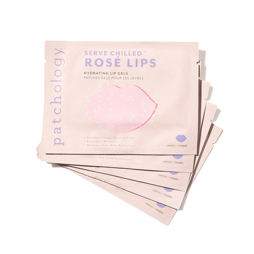 Patchology Serve Chilled Rose Lips Hydrating Lip Gels on white background