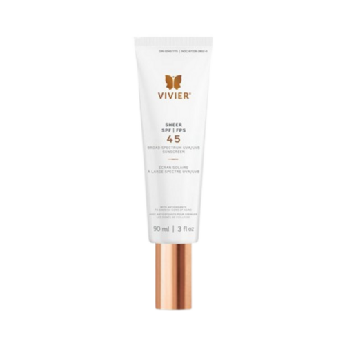 VivierSkin Sheer Broad Spectrum SPF 45 on white background
