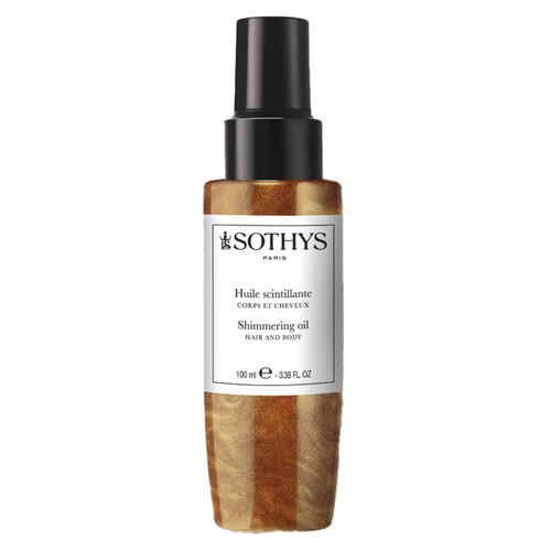 Sothys Shimmering Hair and Body Oil on white background