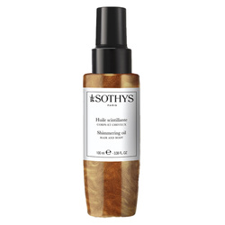 Shimmering Hair and Body Oil on white background