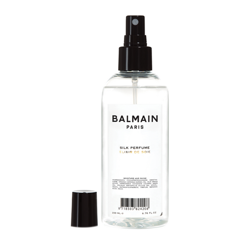 BALMAIN Paris Hair Couture Silk Perfume on white background