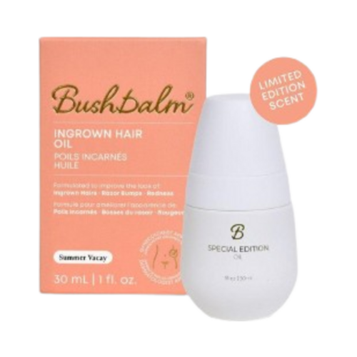 Bushbalm Summer Vacay Ingrown Hair Oil on white background