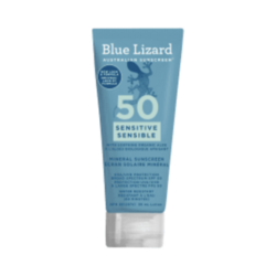 Sunscreen SPF 50 Sensitive Lotion on white background