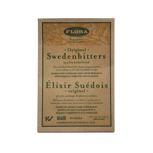 Flora Swedenbitters Dry Herbs on white background