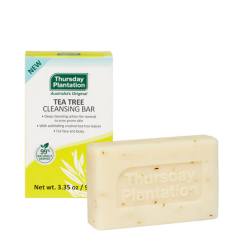 Thursday Plantation Tea Tree Exfoliating Cleansing Bar for Face and Body on white background
