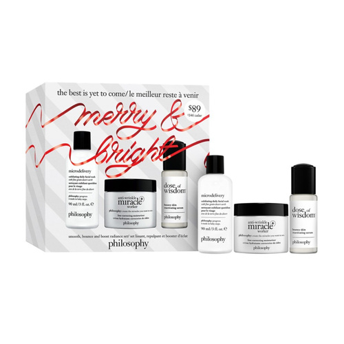 Philosophy The Best Is Yet To Come Smooth, Bounce and Boost Radiance Gift Set Trio on white background