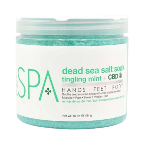BCL Spa Tingling Mint and CBD Salt Soak on white background