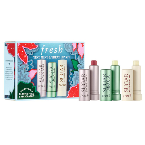 Fresh Tint, Mint and Treat Lip Kit Trio on white background