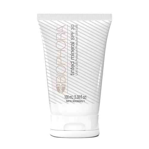 Biophora Tinted Mineral SPF30 on white background