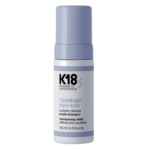 K18 TripleBright Oxidation Defense Purple Shampoo, 125ml/4.2 fl oz K18 TripleBright Oxidation Defense Purple Shampoo on white background