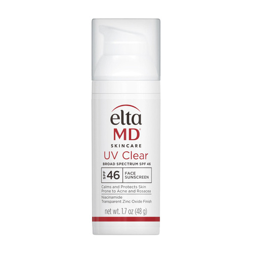 EltaMD UV Clear Broad-Spectrum SPF 46, 48g/1.7 oz EltaMD UV Clear Broad-Spectrum SPF 46 on white background