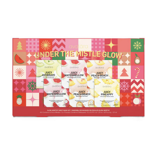 Avatara Under the Mistle Glow Face Mask Set on white background