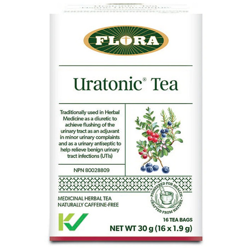 Flora Uratonic Tea on white background