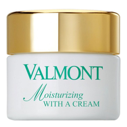 Moisturizing with a Cream on white background