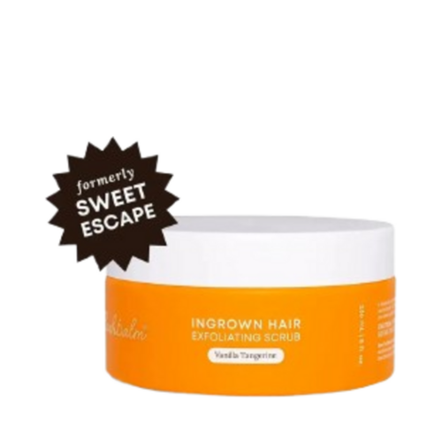 Bushbalm Vanilla Tangerine Exfoliating Scrub Ingrown Hair on white background