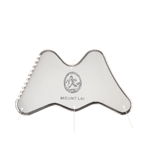 Mount Lai Vitality Qi Stainless Steel Gua Sha Contour Tool, 1 piece Mount Lai Vitality Qi Stainless Steel Gua Sha Contour Tool on white background