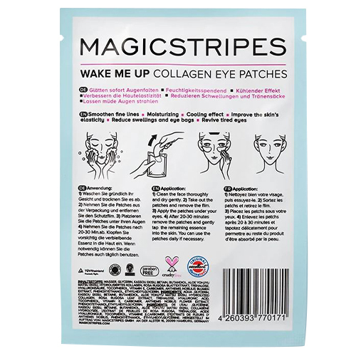 Magicstripes Wake Me Up Collagen Eye Patches - 5 Masks on white background